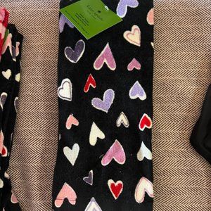 kate spade valentines day hearts black pink white purple kitchen towel set of 2